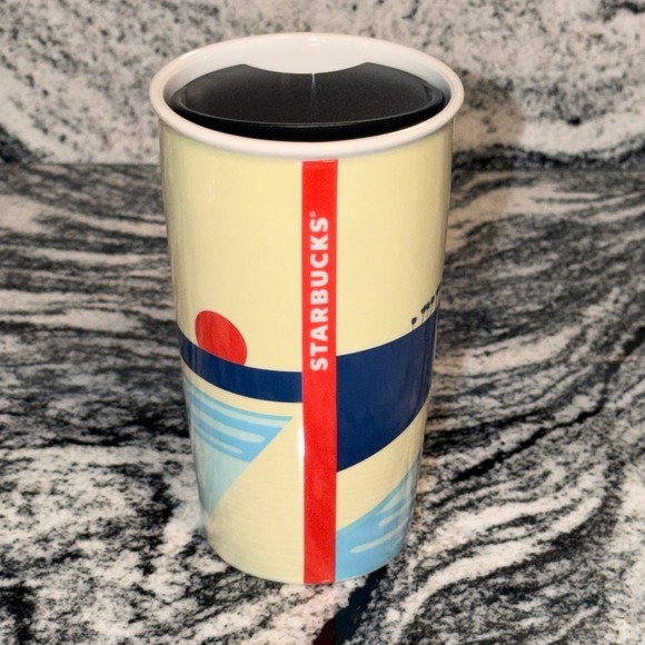 Starbucks 12oz 355mL California Travel Tumbler Mug Palm Trees Sun‎ Design w/ Lid - Picture 5 of 16